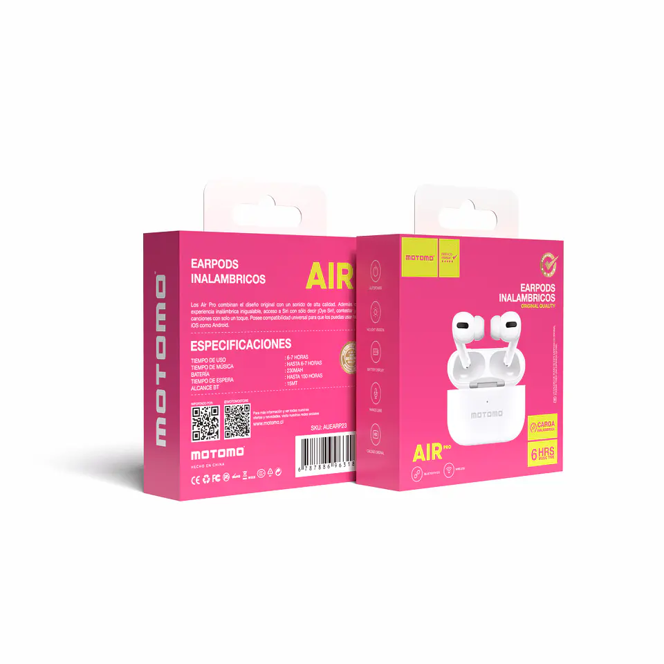 Audífonos In-Ear Inalámbricos TWS Air Pro Motomo 3