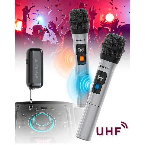 Micrófonos Inalámbricos Profesional UHF Master G X2 unidades