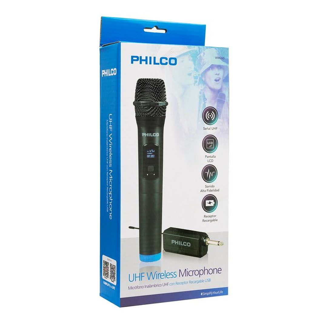 Micrófono Inalámbrico UHF Philco WM245 5