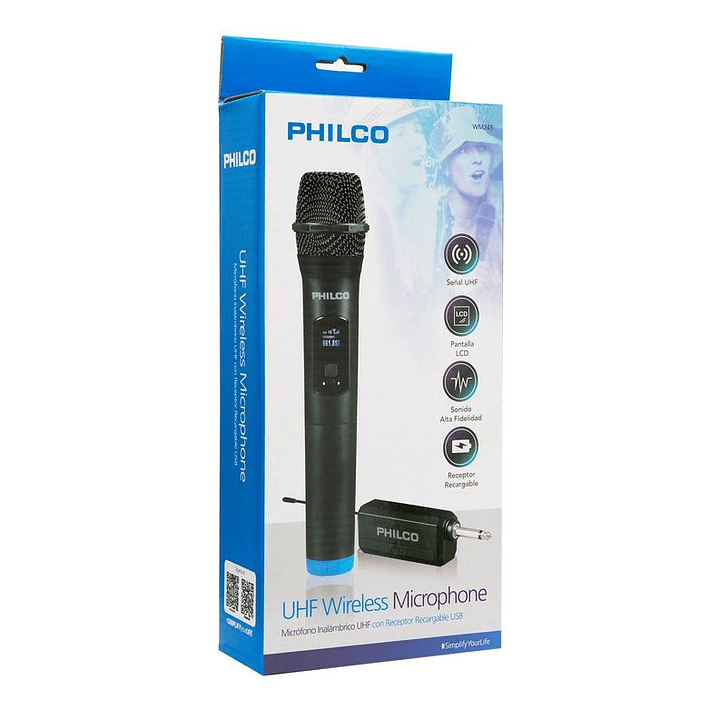 Micrófono Inalámbrico UHF Philco WM245 5