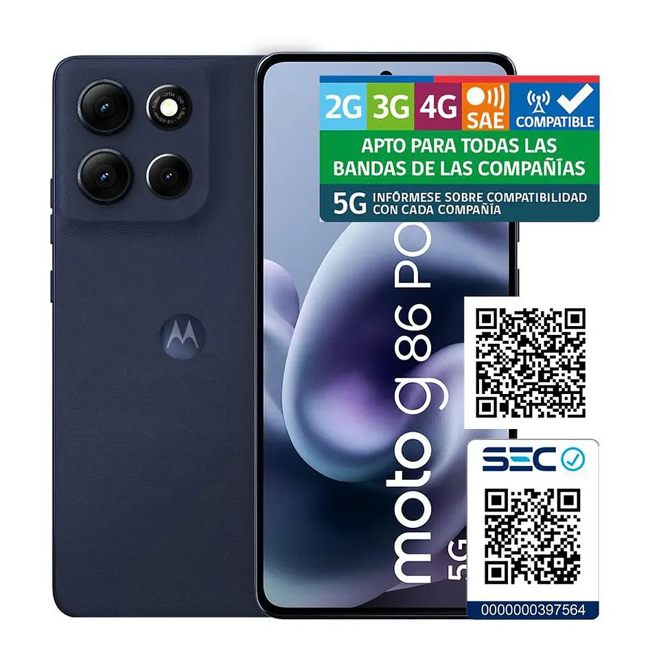 Celular Motorola Moto G86 Power 8Gb + 256Gb Azul 5