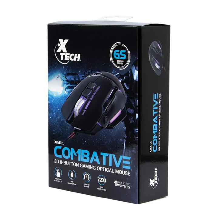 Mouse Gamer USB 7.200DPI Xtech Combative 7