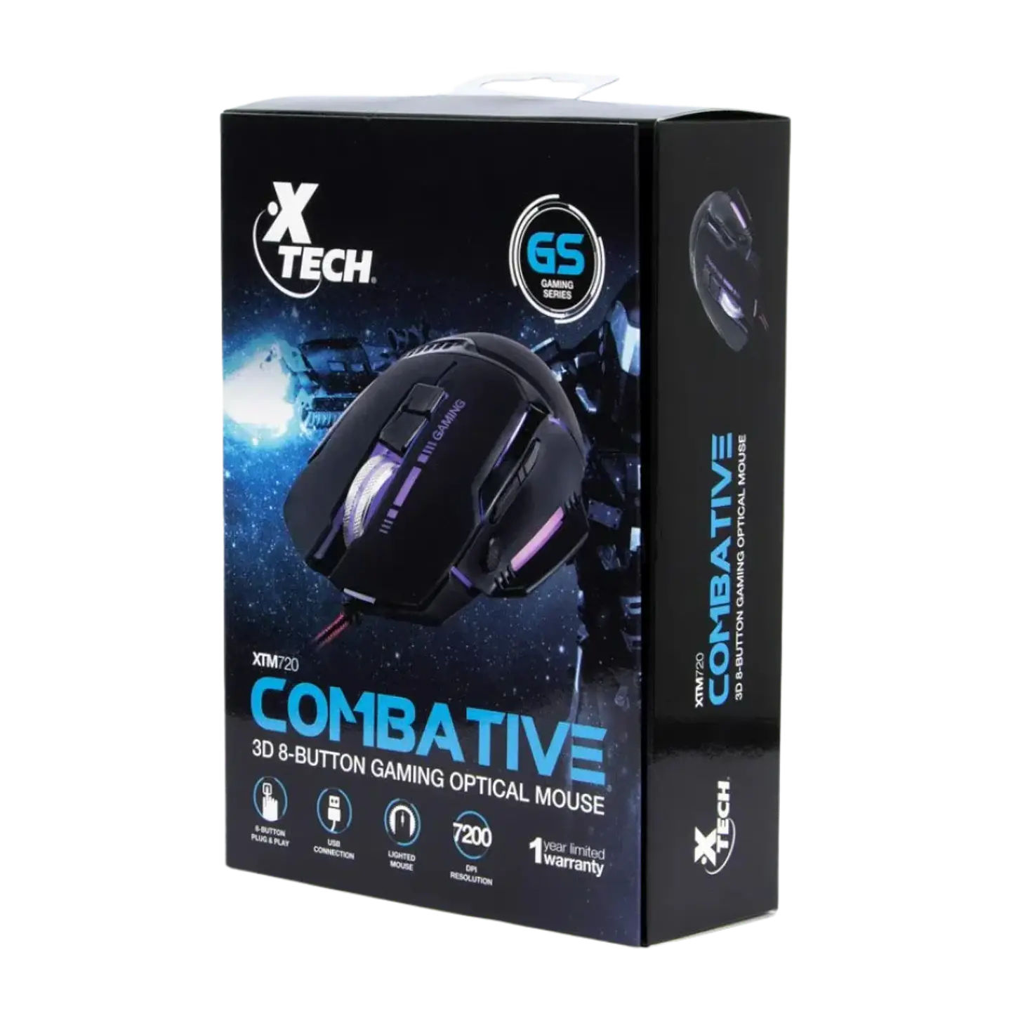 Mouse Gamer USB 7.200DPI Xtech Combative 7