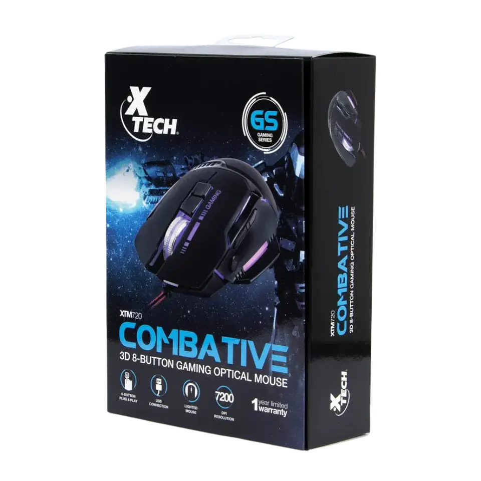 Mouse Gamer USB 7.200DPI Xtech Combative 7