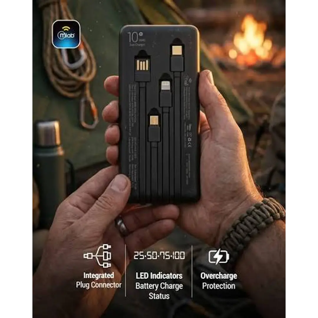PowerBank Solar 10.000mAh Carga Rápida PD22.5W Mlab 5