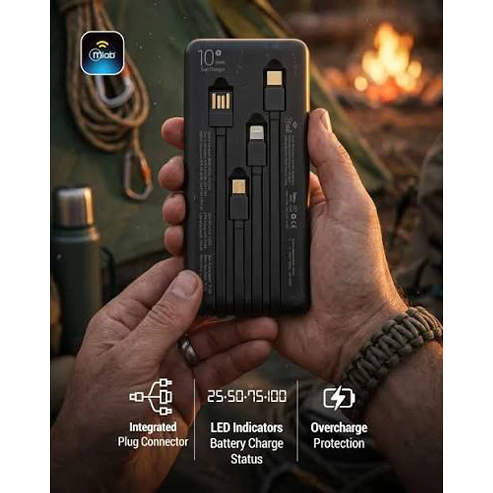 PowerBank Solar 10.000mAh Carga Rápida PD22.5W Mlab 5