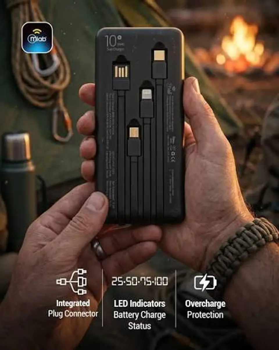 PowerBank Solar 10.000mAh Carga Rápida PD22.5W Mlab 5