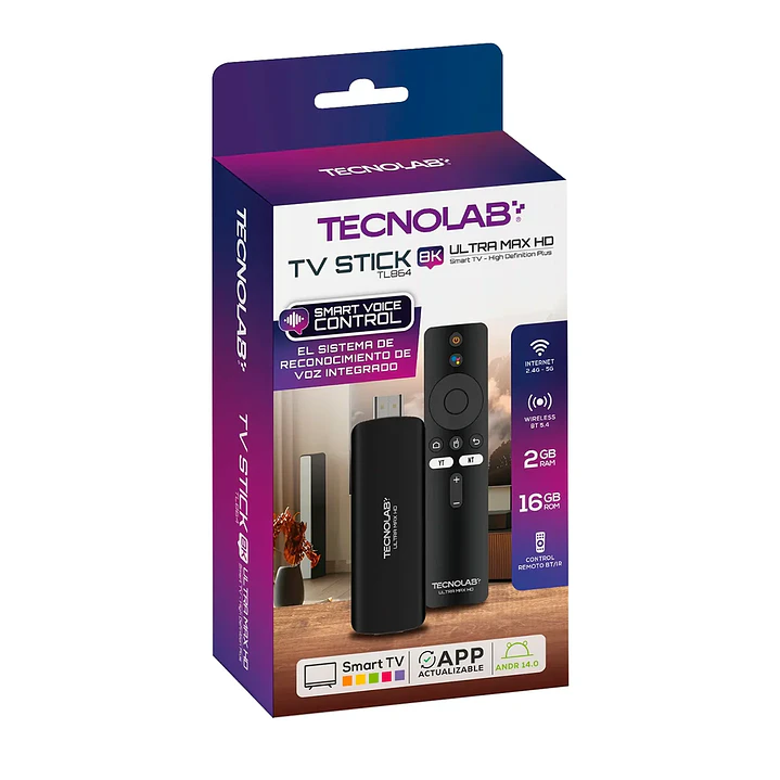 TV Stick Ultra Max HD con Control por Voz TecnoLab 1