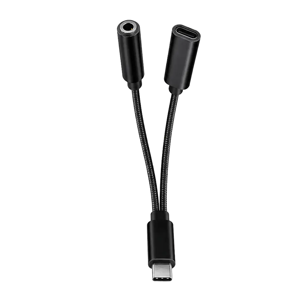 Adaptador 2 en 1 Tipo C Audio y Carga Motomo 1