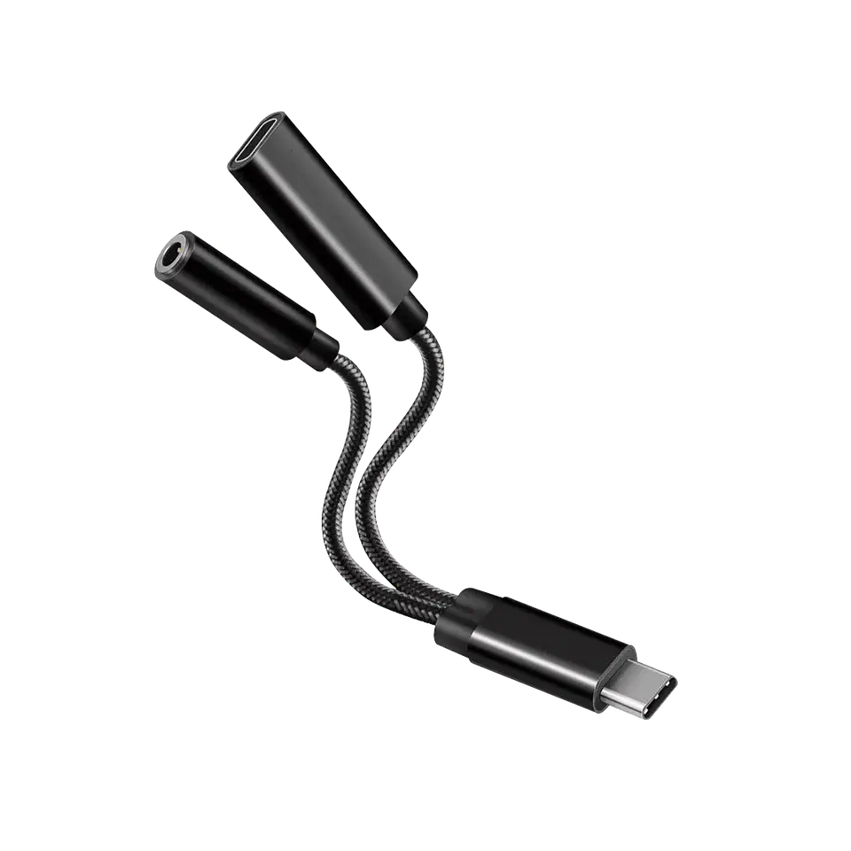 Adaptador 2 en 1 Tipo C Audio y Carga Motomo 3
