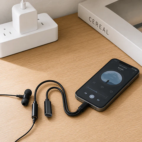 Adaptador 2 en 1 Tipo C Audio y Carga Motomo