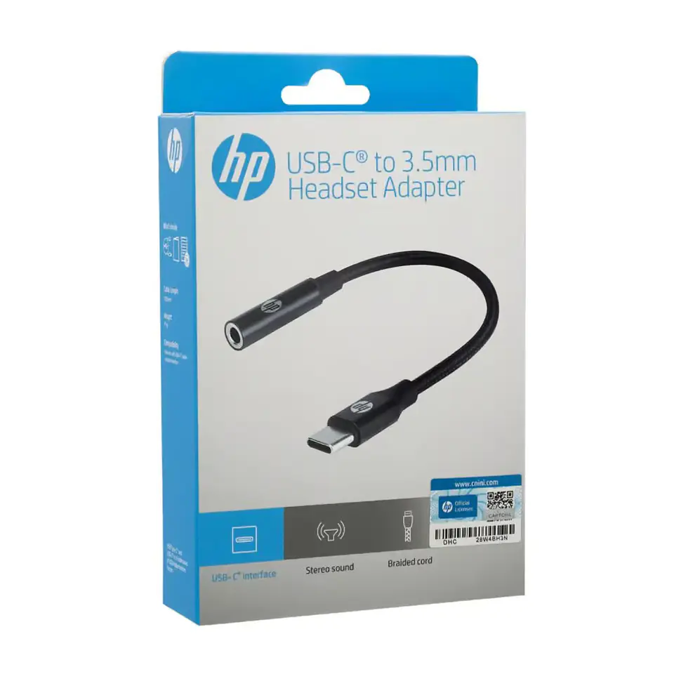 Adaptador de Audio Tipo C a 3.5mm HP Negro 3