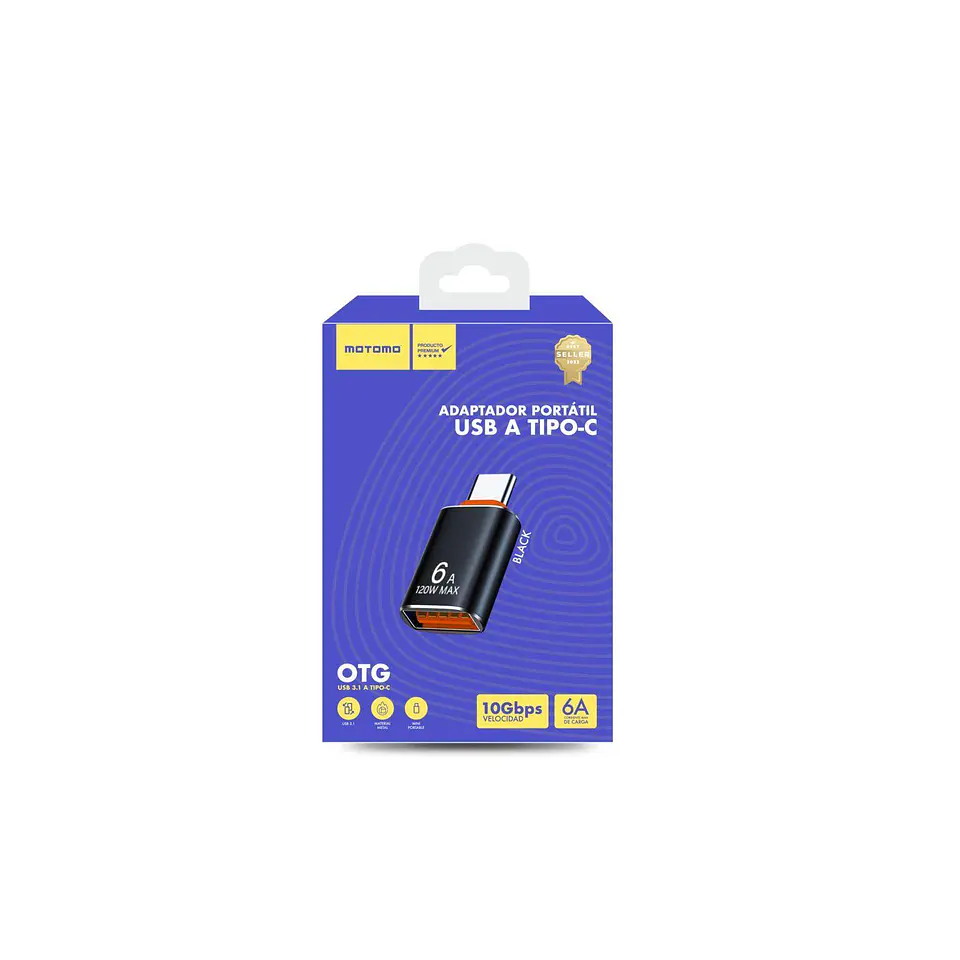Adaptador OTG USB a Tipo C 6A 10Gbps Motomo 2