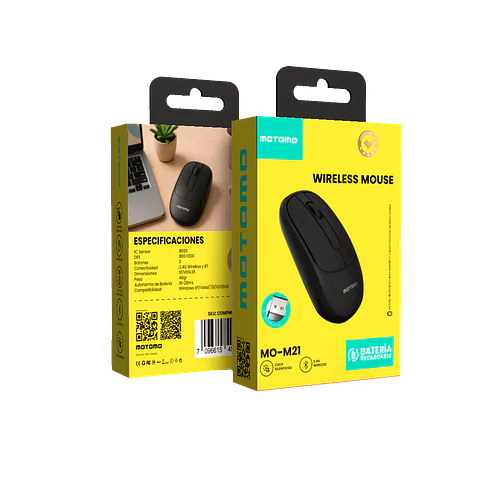 Mouse Inalámbrico Bluetooth y USB 2.4G Recargable MO-M21