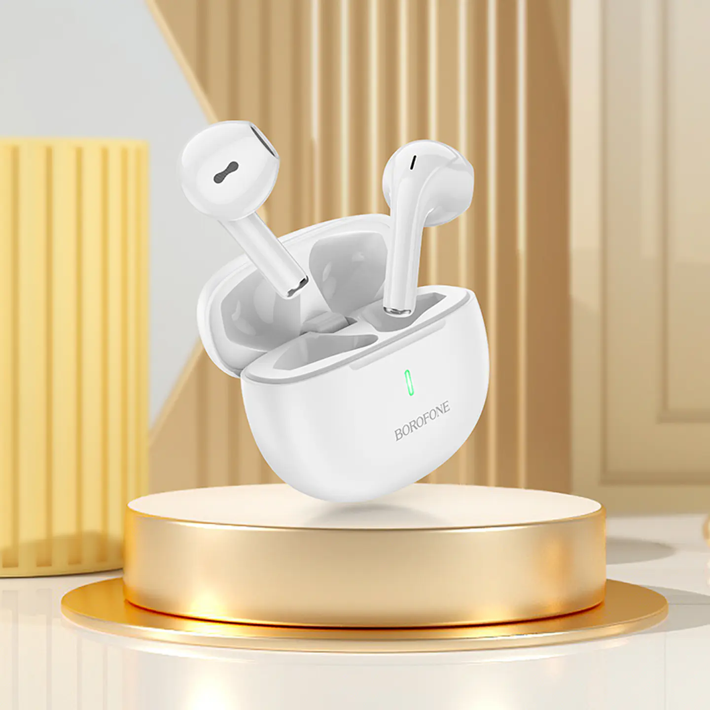 Audífonos Inalámbricos TWS Borofone BT 5.3 Blancos  2