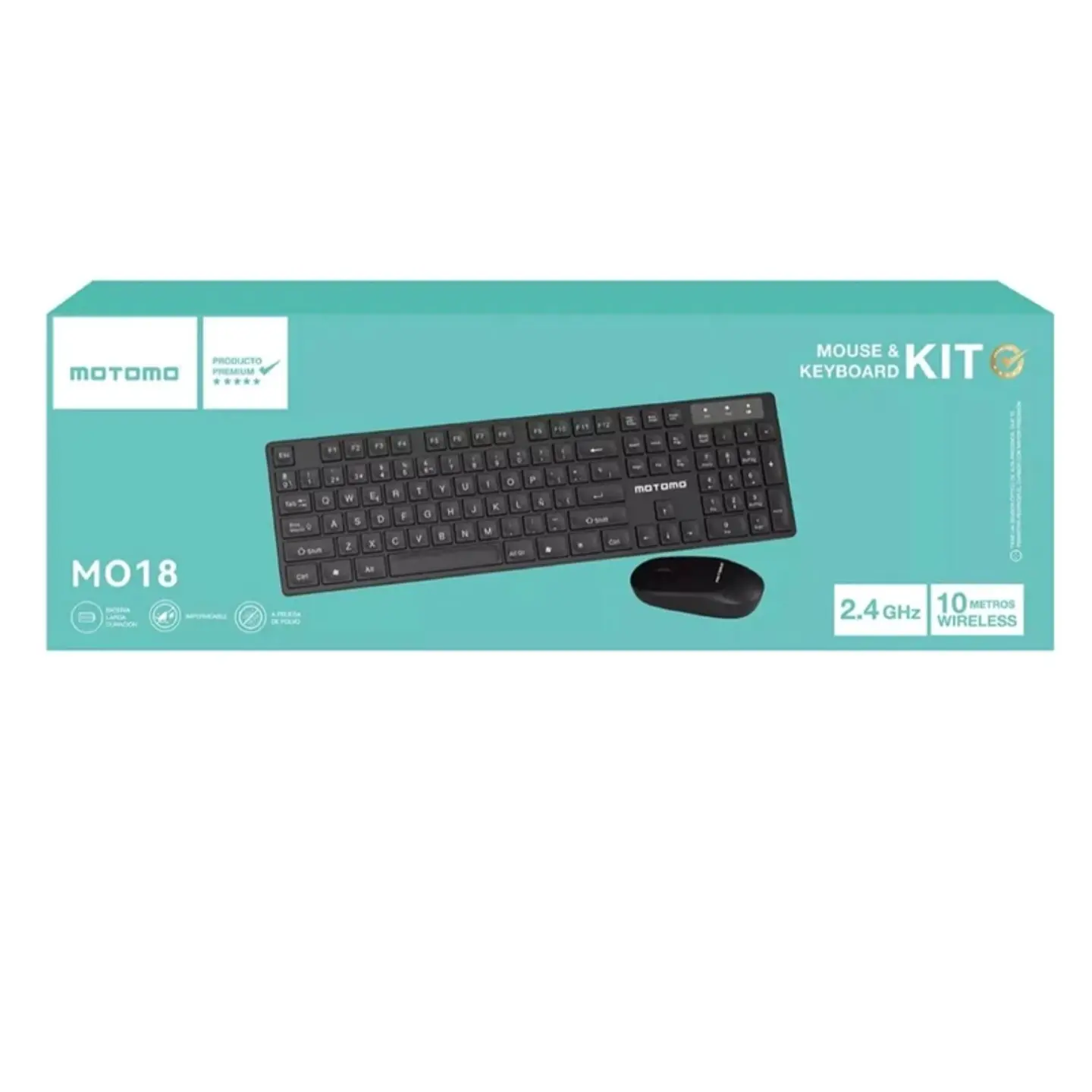 Kit Teclado y Mouse Inalámbrico 2.4Ghz a Pilas MO-18  3
