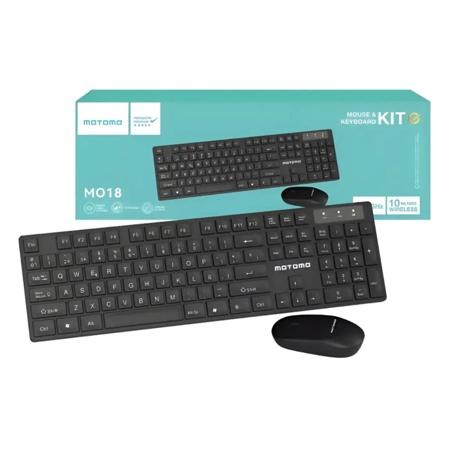 Kit Teclado y Mouse Inalámbrico 2.4Ghz a Pilas MO-18  2