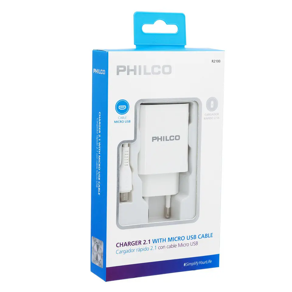 Cargador Micro USB 2.1A Philco R2100  4