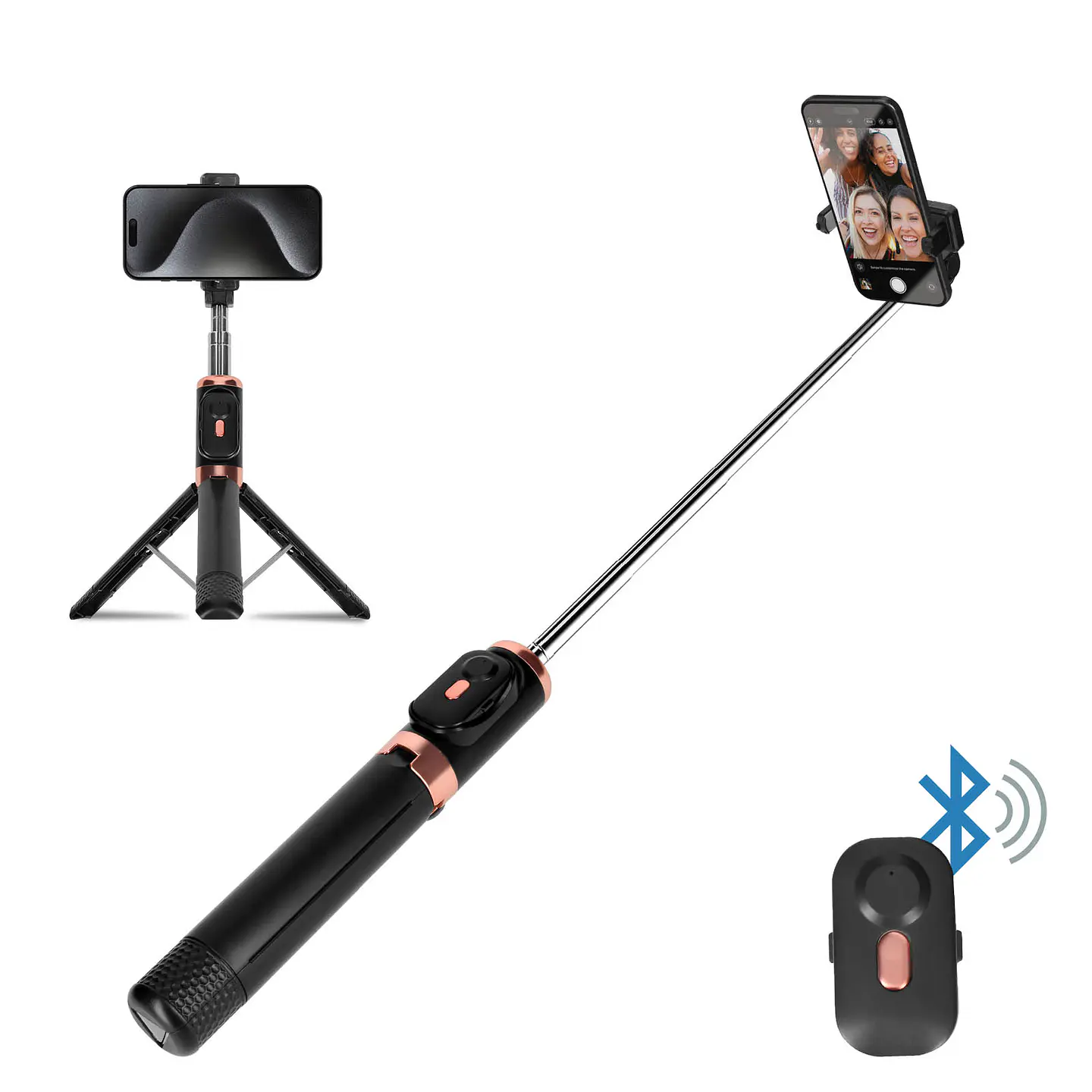 Trípode y Palo Selfie con BT y Extensible Hasta 110CM  2