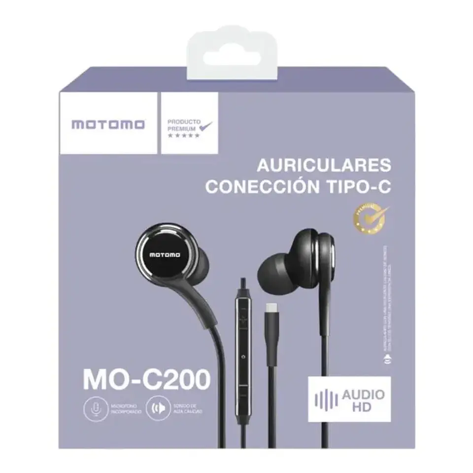 Audífonos In-Ear de Cable tipo C Audio HD Motomo C200  2