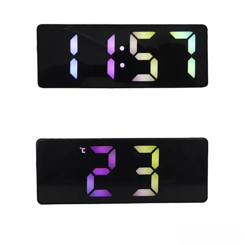 Reloj Despertador Digital con Alarma y Luz RGB 