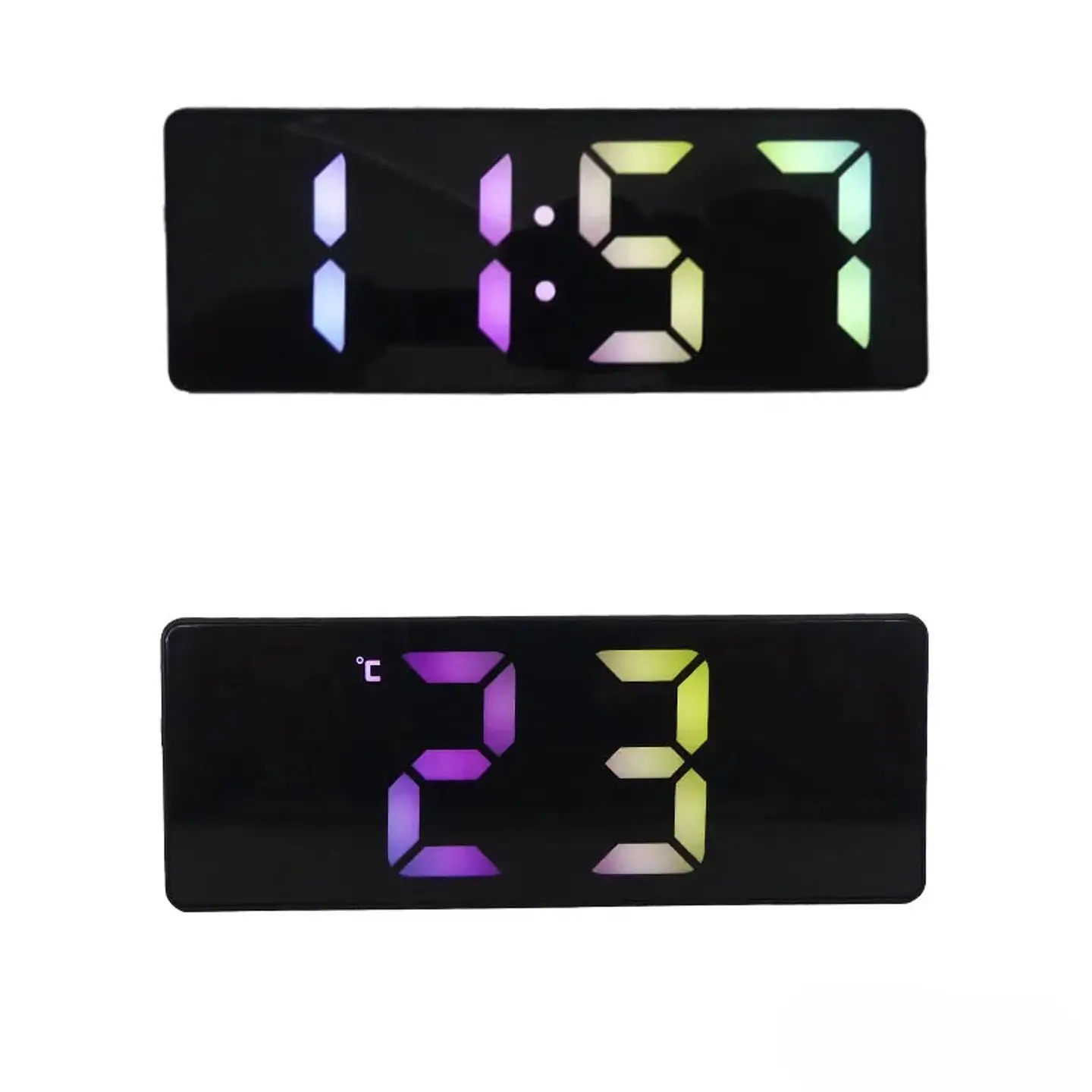 Reloj Despertador Digital con Alarma y Luz RGB  2