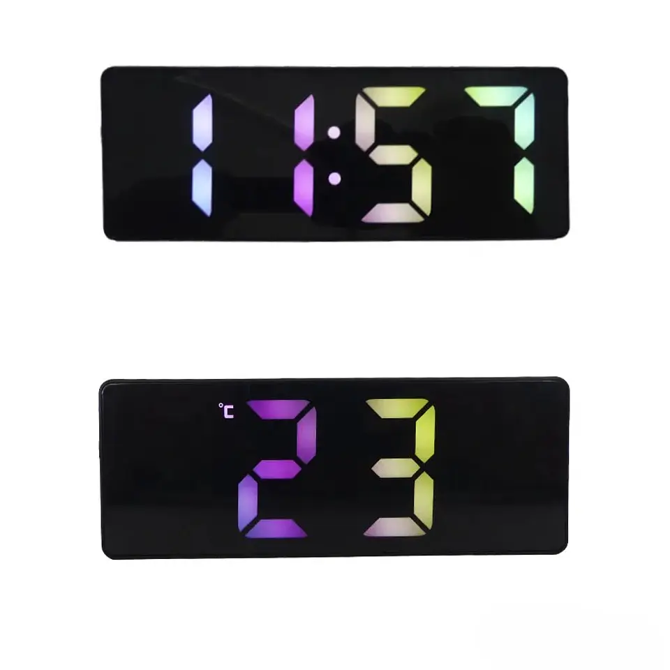 Reloj Despertador Digital con Alarma y Luz RGB  2