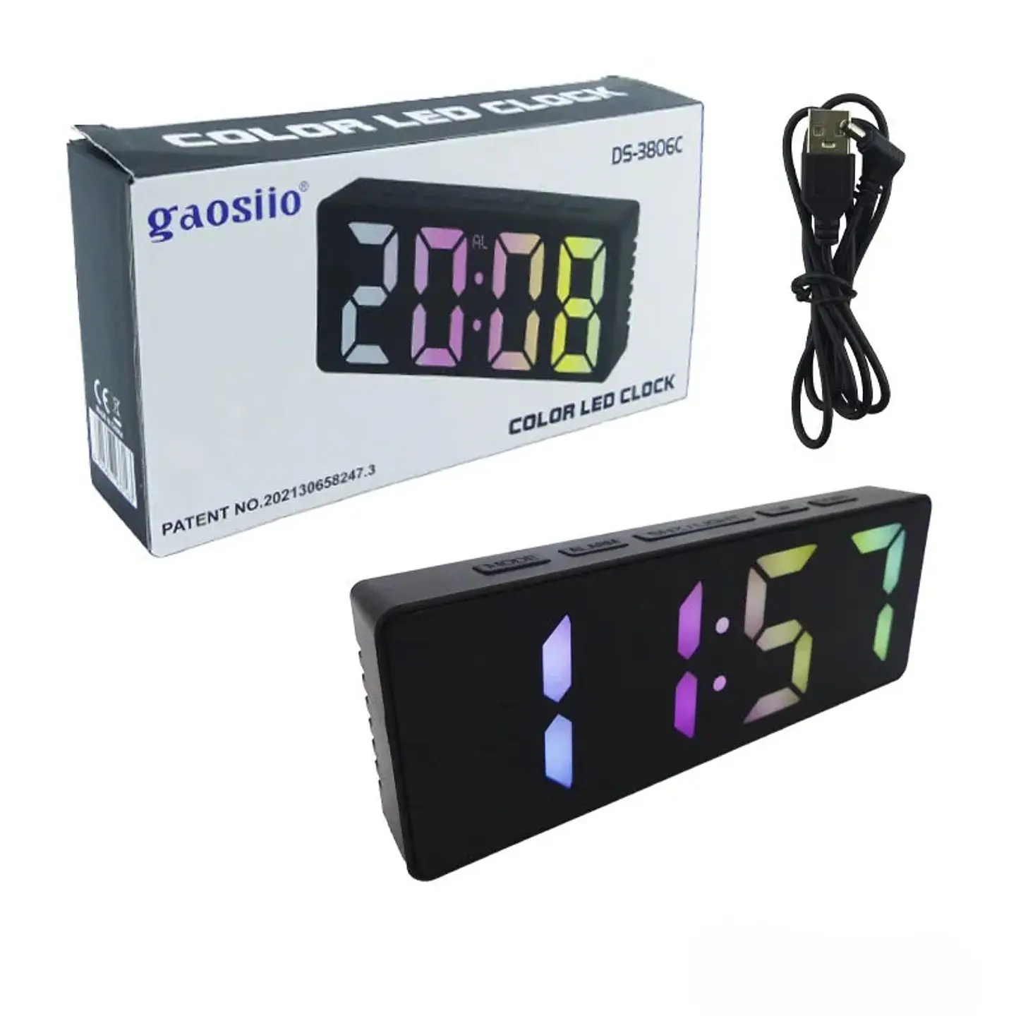 Reloj Despertador Digital con Alarma y Luz RGB  3