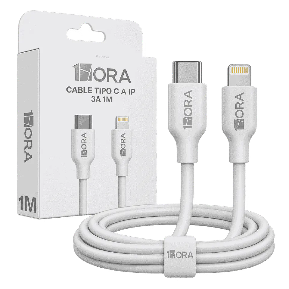 Cable de Carga Rápida Tipo C a Lightning 1Mtrs 1Hora  4