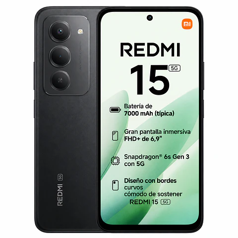 Celular Xiaomi Redmi 15 5G 8Gb RAM + 256Gb ROM Midnight Black