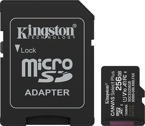 Memoria Micro SD 256Gb Kingston Canvas Selec Plus V10 A1