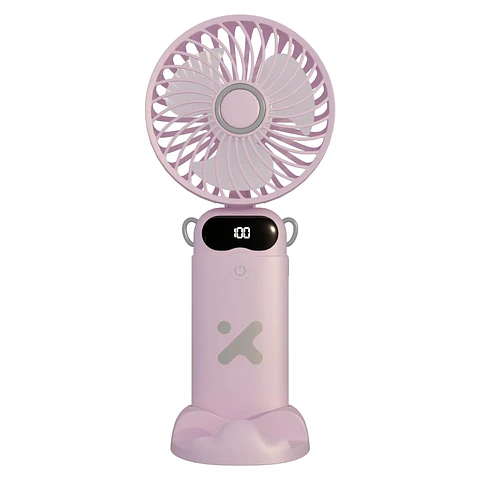 Ventilador de Mano Portátil Recargable con Base Incluida Rosado 