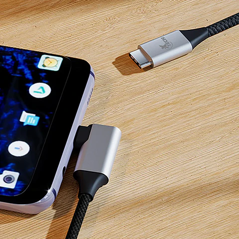 Cable USB C a C con Conector en Angulo Recto Carga Rápida 60W 3Mtrs