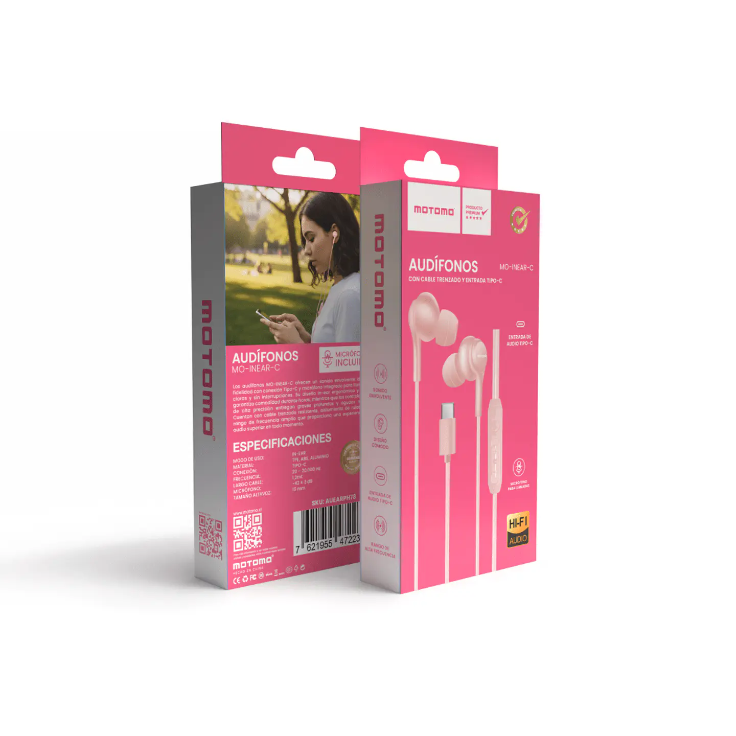Audífonos In-Ear de Cable tipo C Motomo 8
