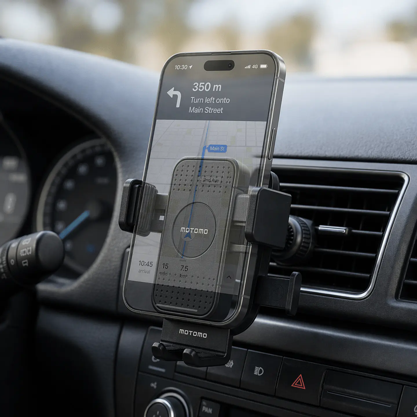 Soporte de Celular para Auto con Pinza de Agarre y Ajuste en Rejilla Motomo MO-T03 5