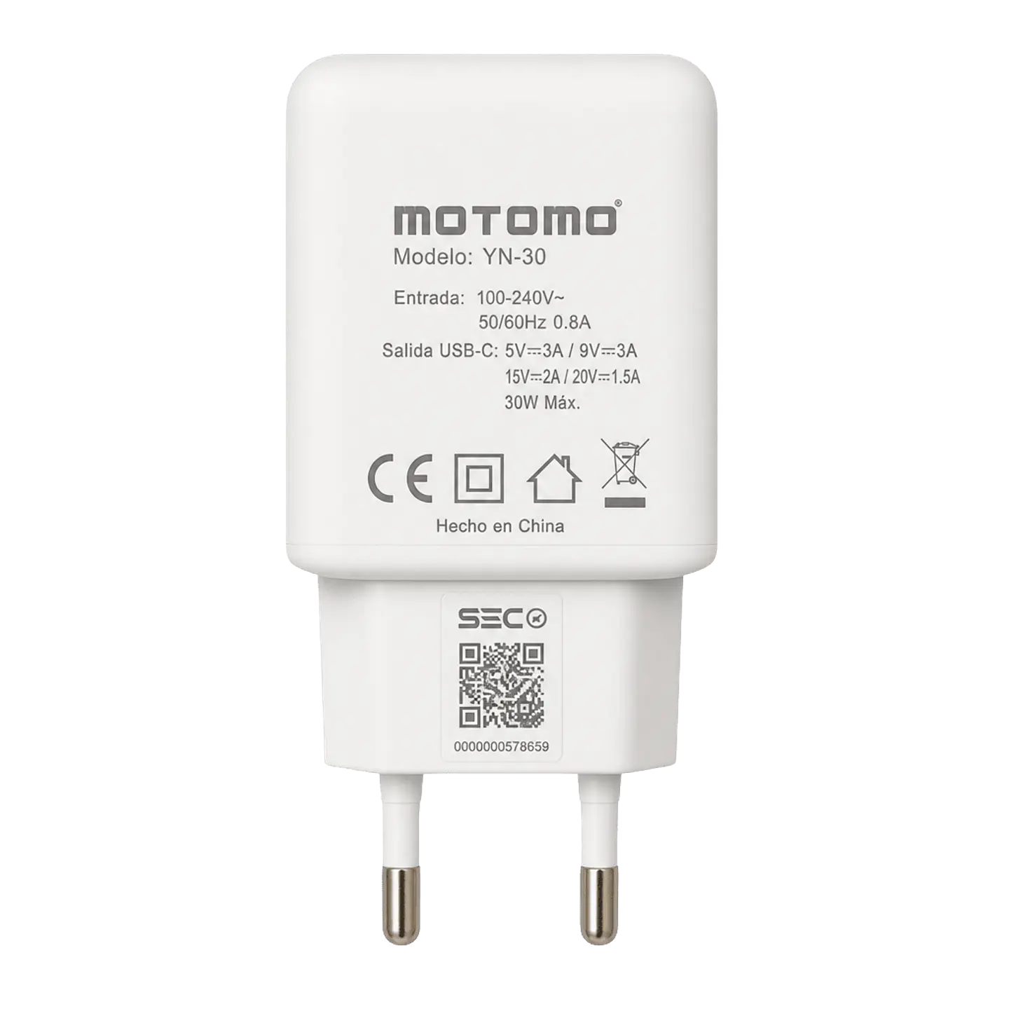 Adaptador de Carga Tipo C Carga Rápida 30W Certificado GaN 3