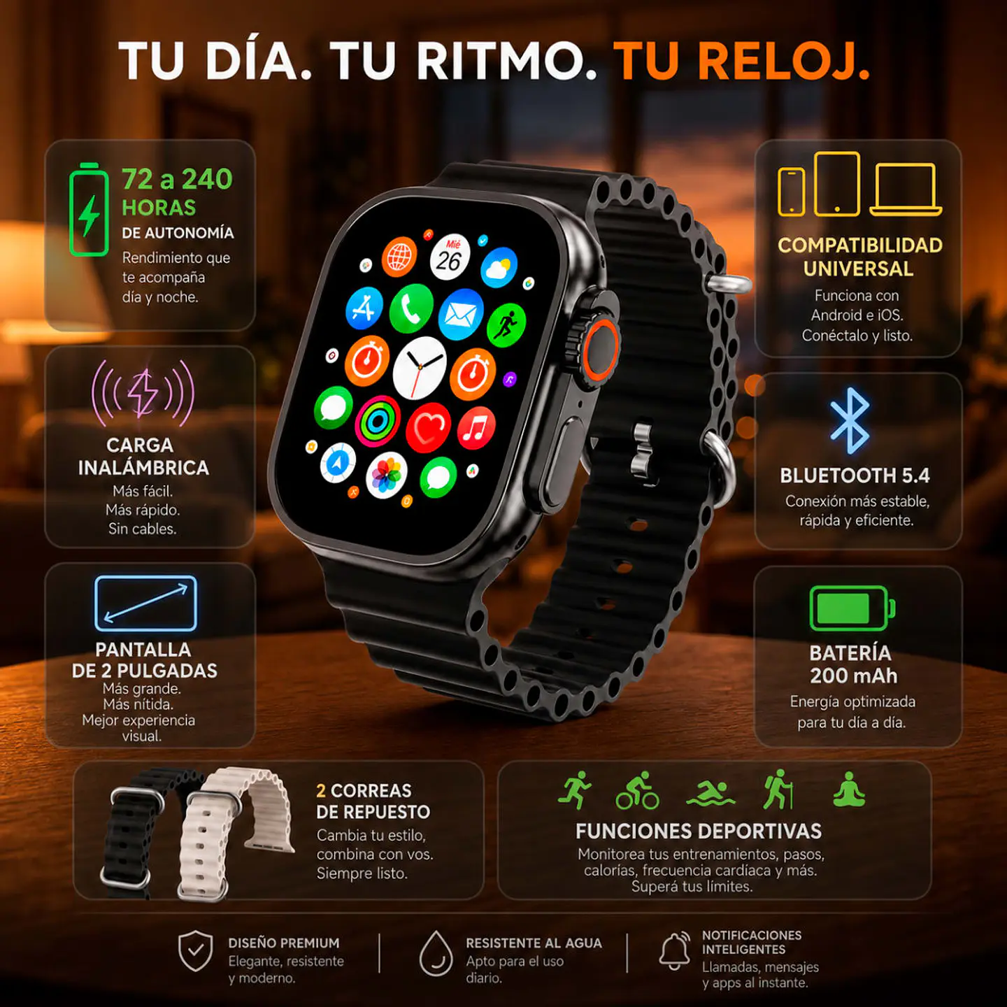 SmartWatch BU-Ultra3 49mm Call Versión BT5.4 240Hrs  5