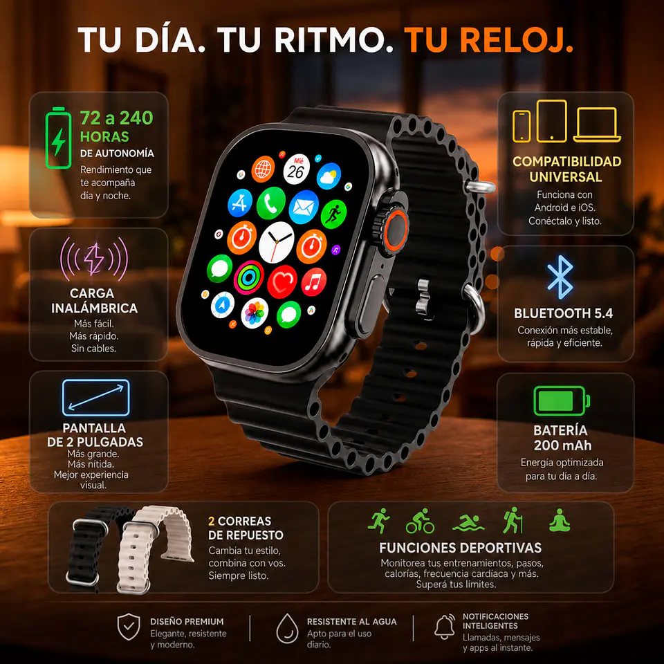 SmartWatch BU-Ultra3 49mm Call Versión BT5.4 240Hrs  5