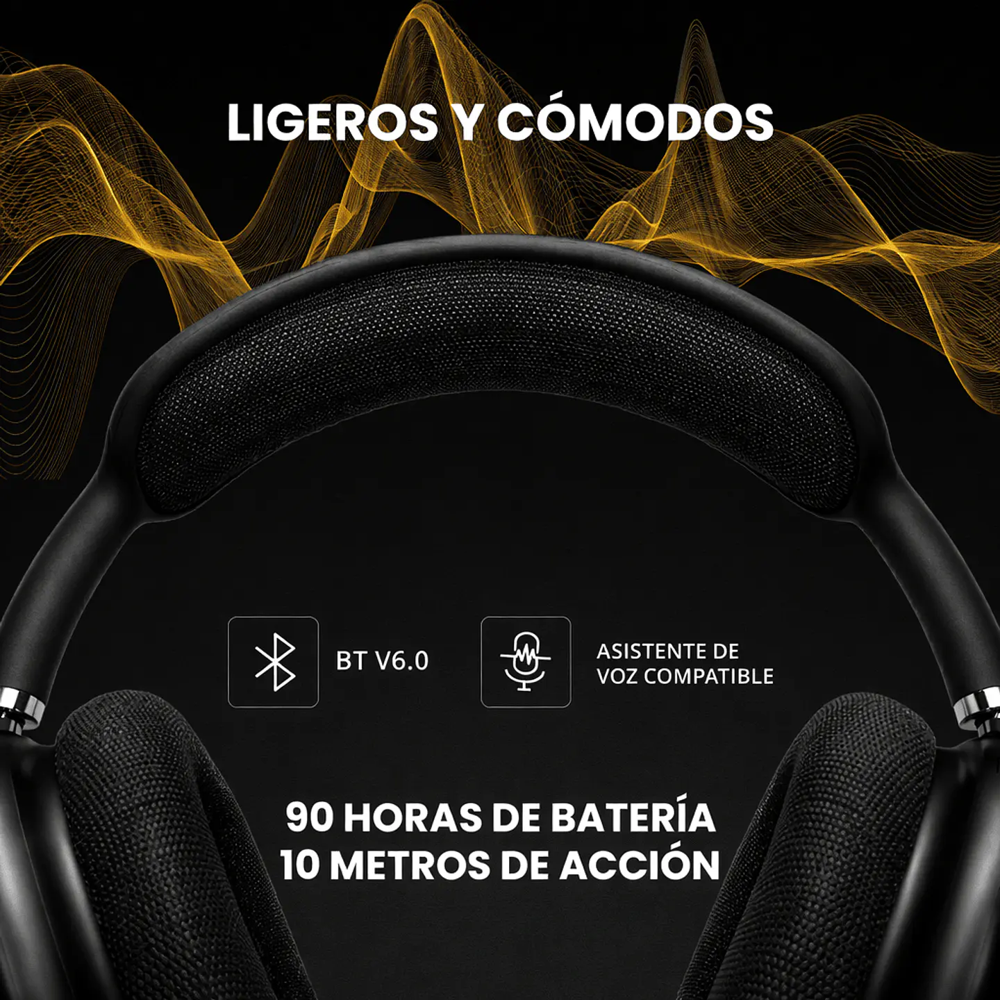 Audífonos Inalámbricos Over-Ear Air Pro Max BT 6.0 90Hrs Motomo 12