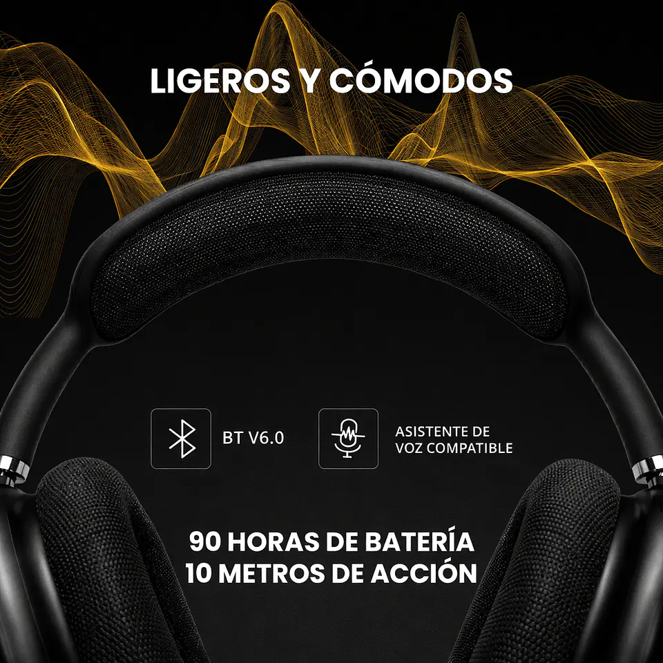 Audífonos Inalámbricos Over-Ear Air Pro Max BT 6.0 90Hrs Motomo 12