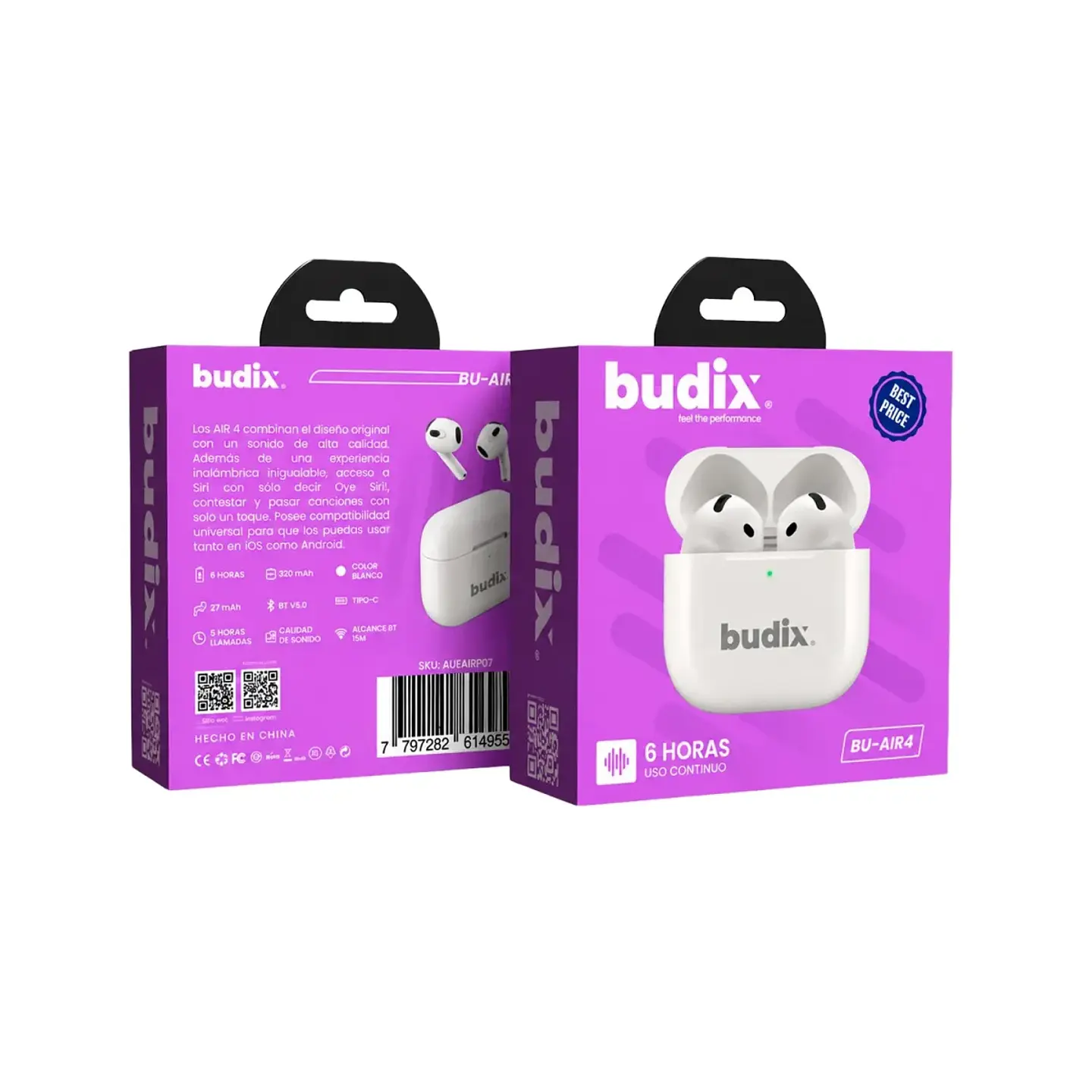 Audífonos Inalámbricos TWS In-Ear BT6.0 BU-AIR4 7