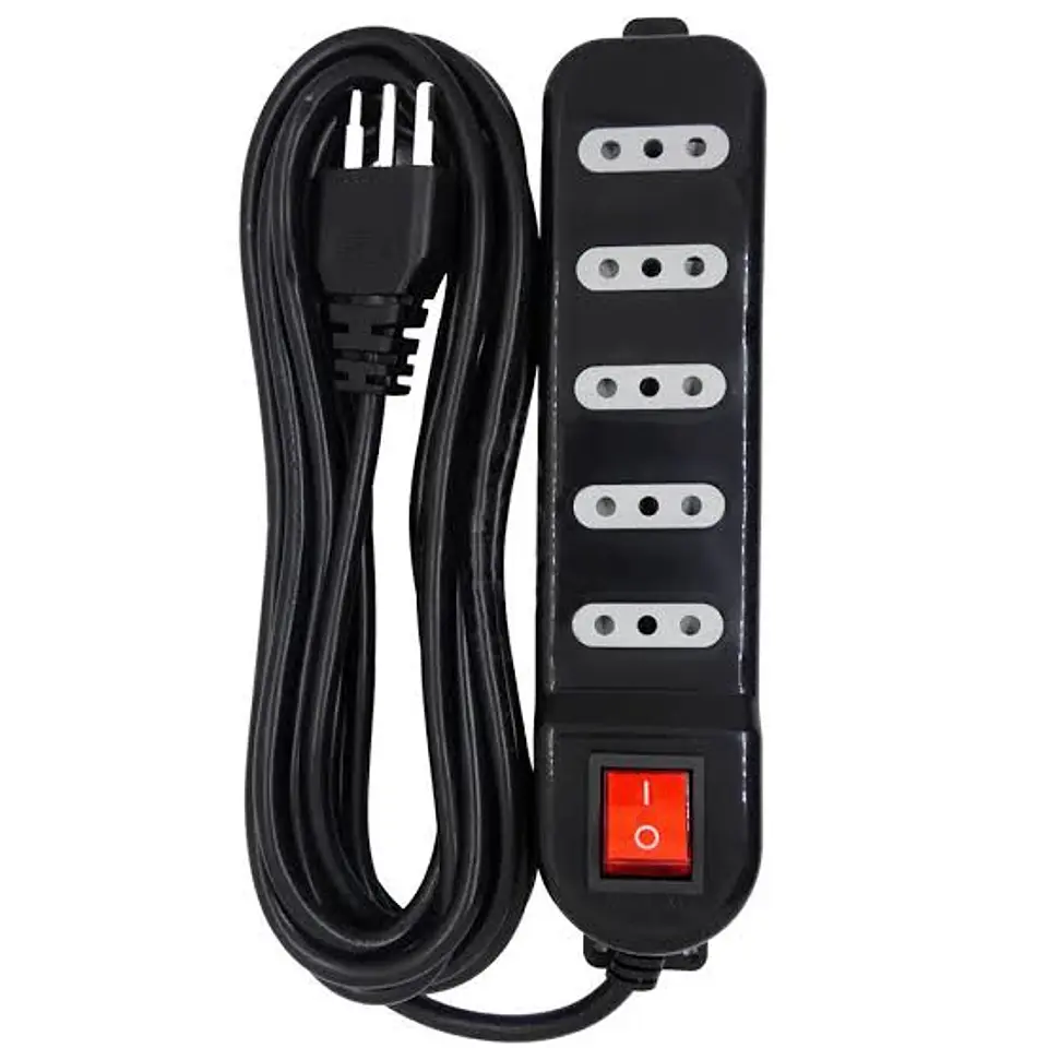 Alargador Tipo Zapatilla 5 Mtrs con Switch SEC 2500W 10A 2