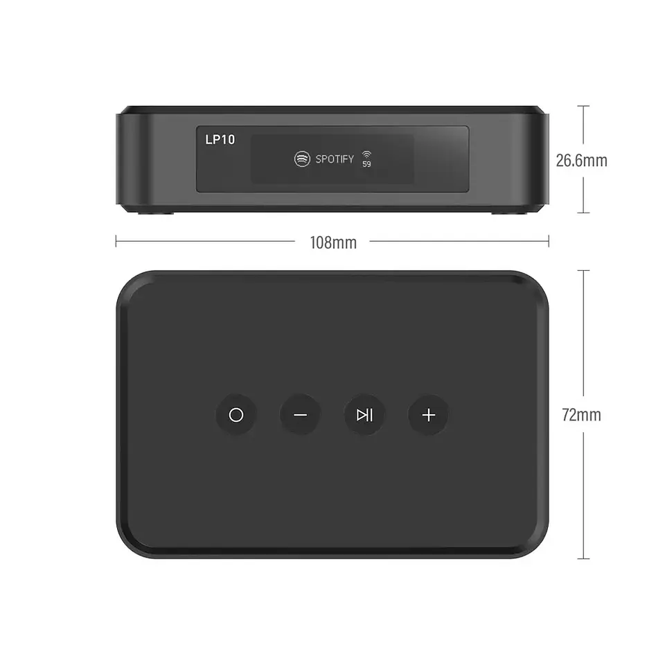 Reproductor de audio inalámbrico Arylic LP10 AirPlay 2 | Spotify Connect /Google Cast,/TIDAL | Preamplificador Bluetooth WiFi con USB y entrada óptica 4