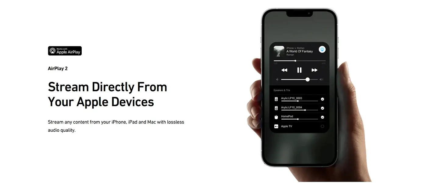 Reproductor de audio inalámbrico Arylic LP10 AirPlay 2 | Spotify Connect /Google Cast,/TIDAL | Preamplificador Bluetooth WiFi con USB y entrada óptica 9