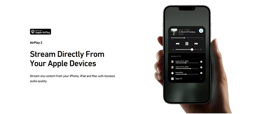 Reproductor de audio inalámbrico Arylic LP10 AirPlay 2 | Spotify Connect /Google Cast,/TIDAL | Preamplificador Bluetooth WiFi con USB y entrada óptica 9