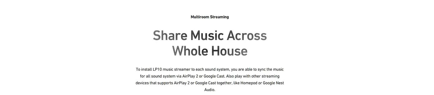 Reproductor de audio inalámbrico Arylic LP10 AirPlay 2 | Spotify Connect /Google Cast,/TIDAL | Preamplificador Bluetooth WiFi con USB y entrada óptica 11