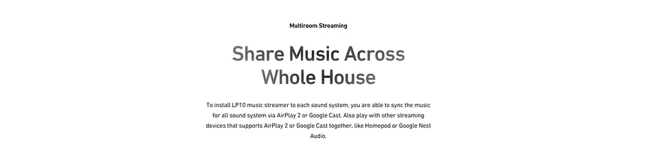 Reproductor de audio inalámbrico Arylic LP10 AirPlay 2 | Spotify Connect /Google Cast,/TIDAL | Preamplificador Bluetooth WiFi con USB y entrada óptica 11