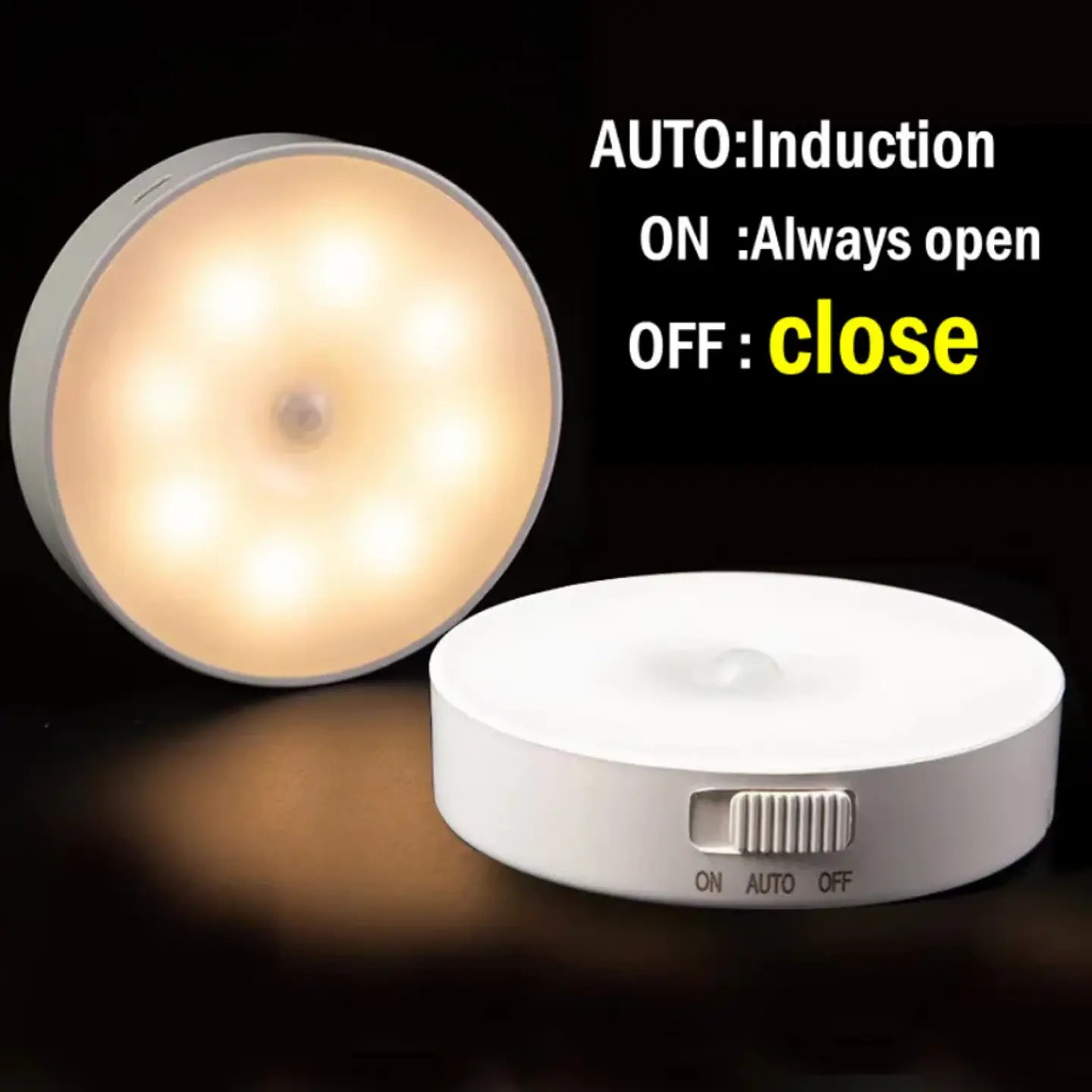 Luz LED nocturna recargable por USB con sensor de movimiento; ideal para iluminación de dormitorios, escaleras, pasillos, armarios , etc 3