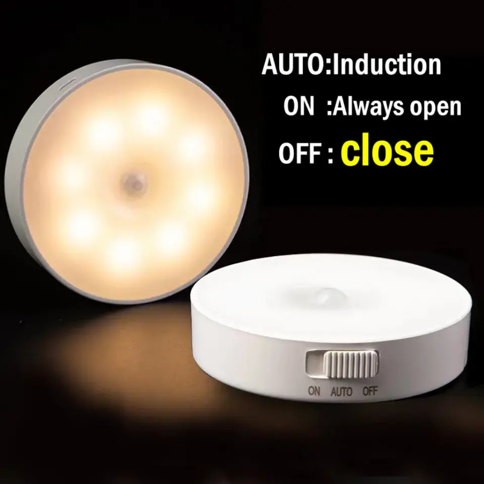 Luz LED nocturna recargable por USB con sensor de movimiento; ideal para iluminación de dormitorios, escaleras, pasillos, armarios , etc 3