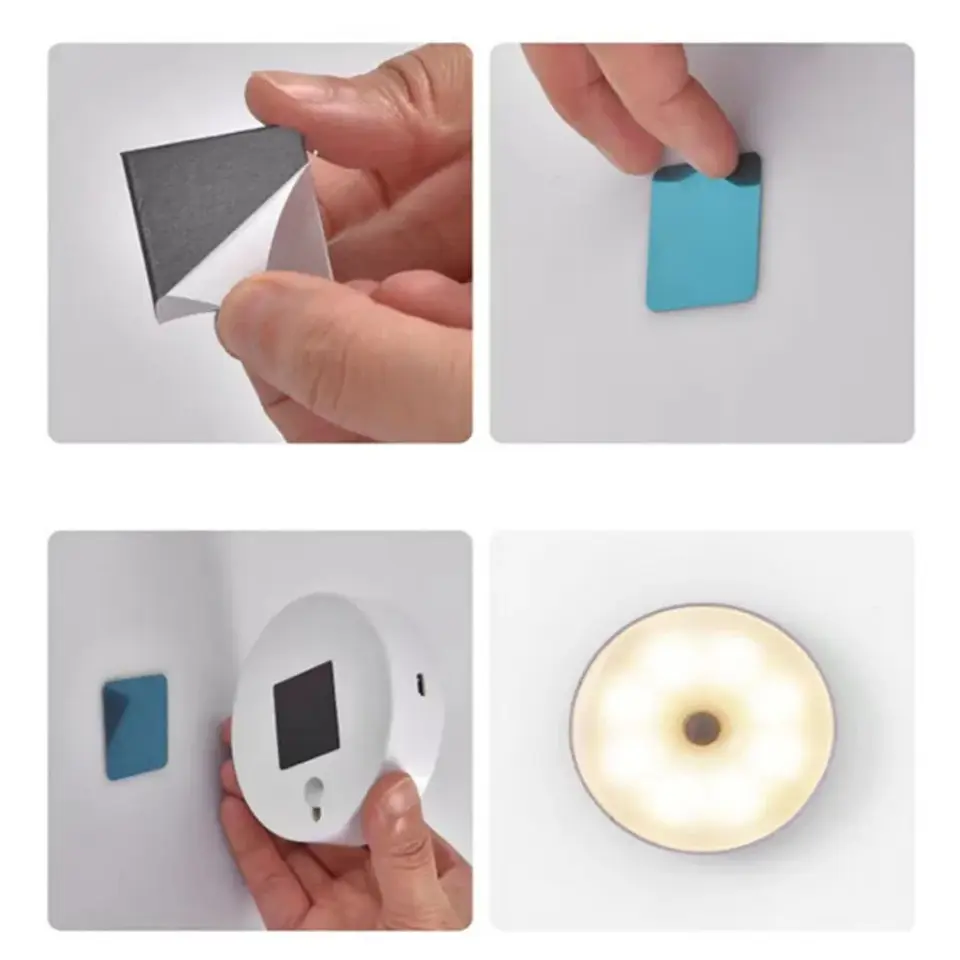Luz LED nocturna recargable por USB con sensor de movimiento; ideal para iluminación de dormitorios, escaleras, pasillos, armarios , etc 4